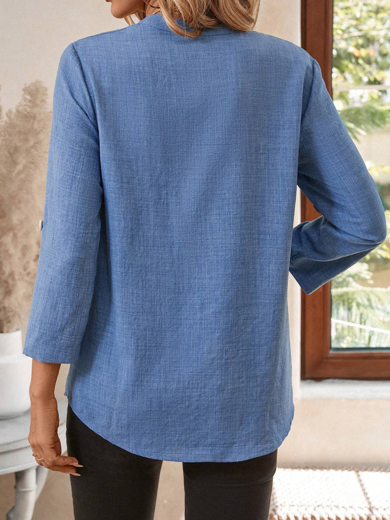 Blouse élégante décontractée avec col chemise