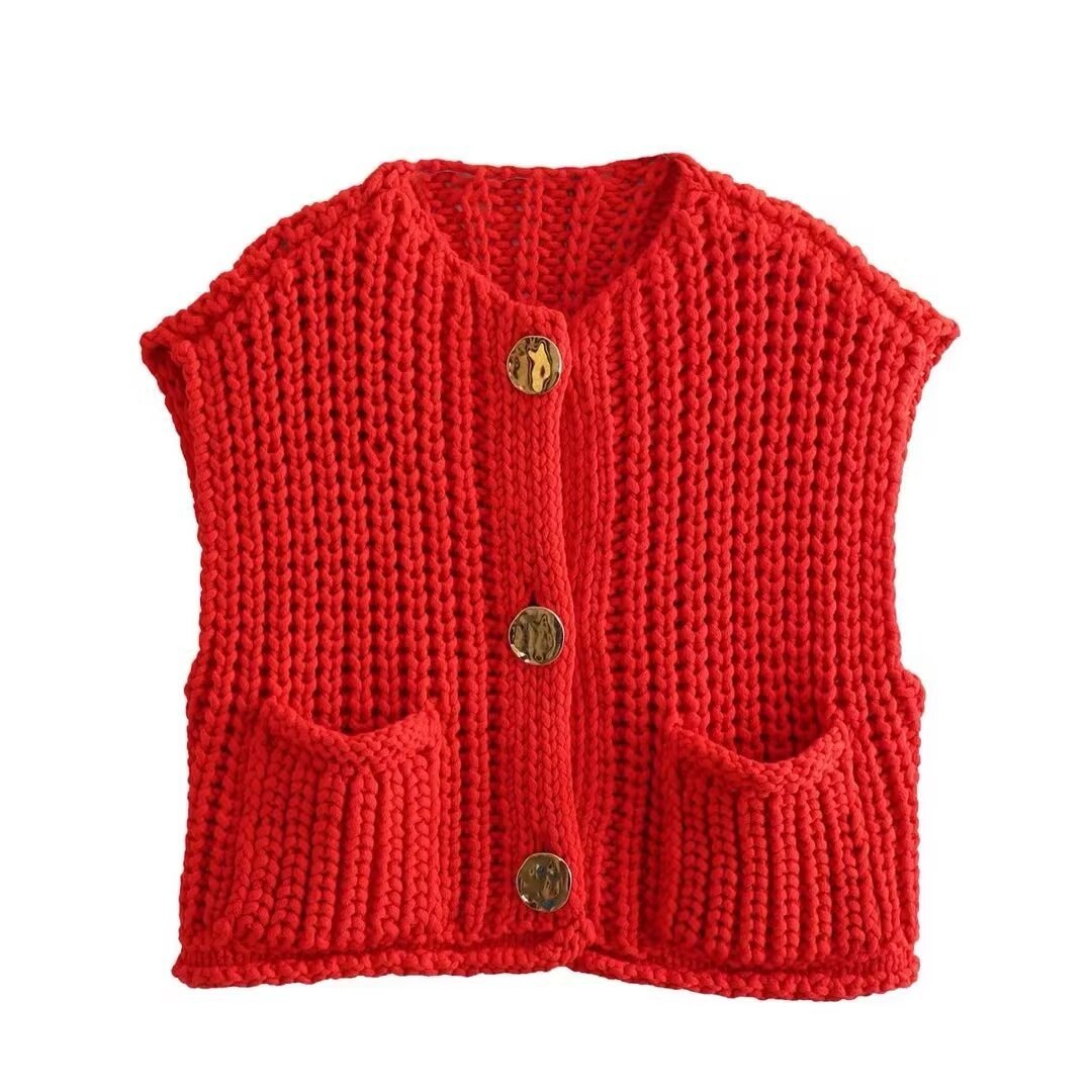 Cardigan Epais en Maille Décontractée