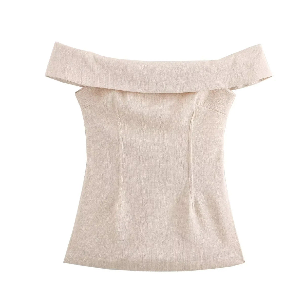 Ensemble haut épaules dénudées fendu et pantalon large