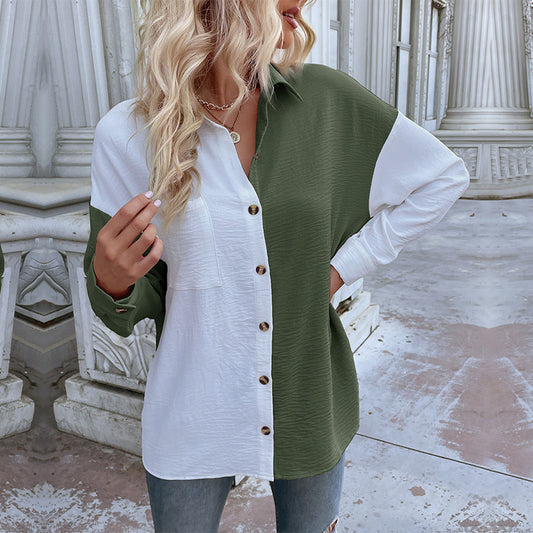 Chemise Cardigan à Manches Longues Multicolores