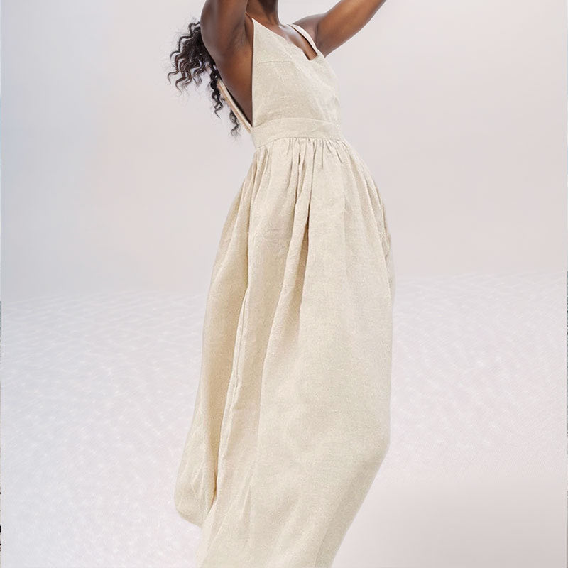 Robe Longue D'été Elégante Décolleté en V