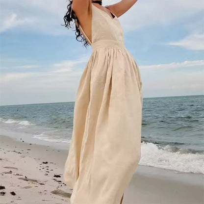 Robe Longue D'été Elégante Décolleté en V