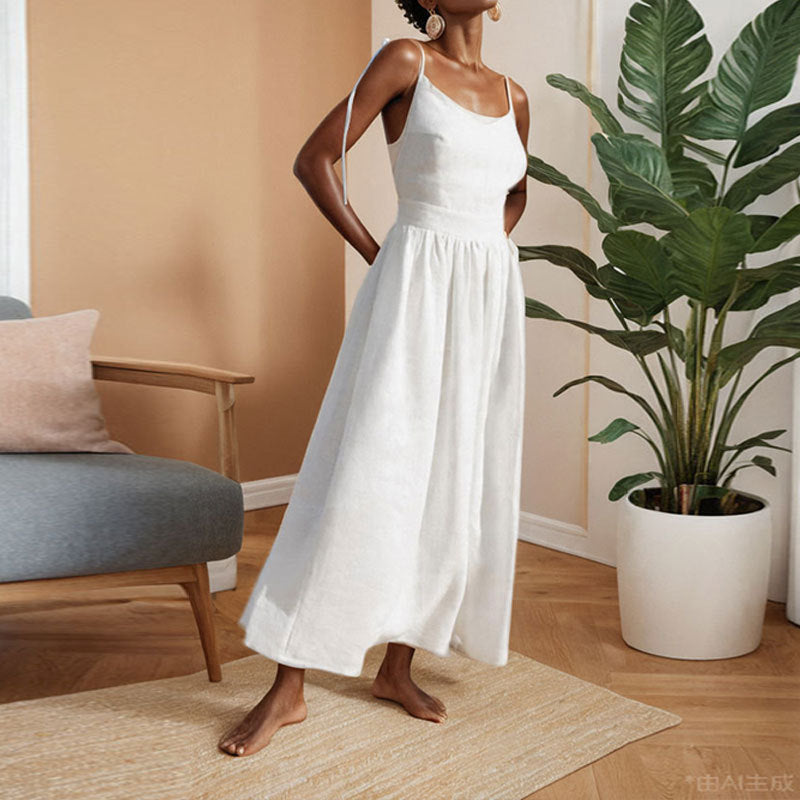 Robe Longue D'été Elégante Décolleté en V